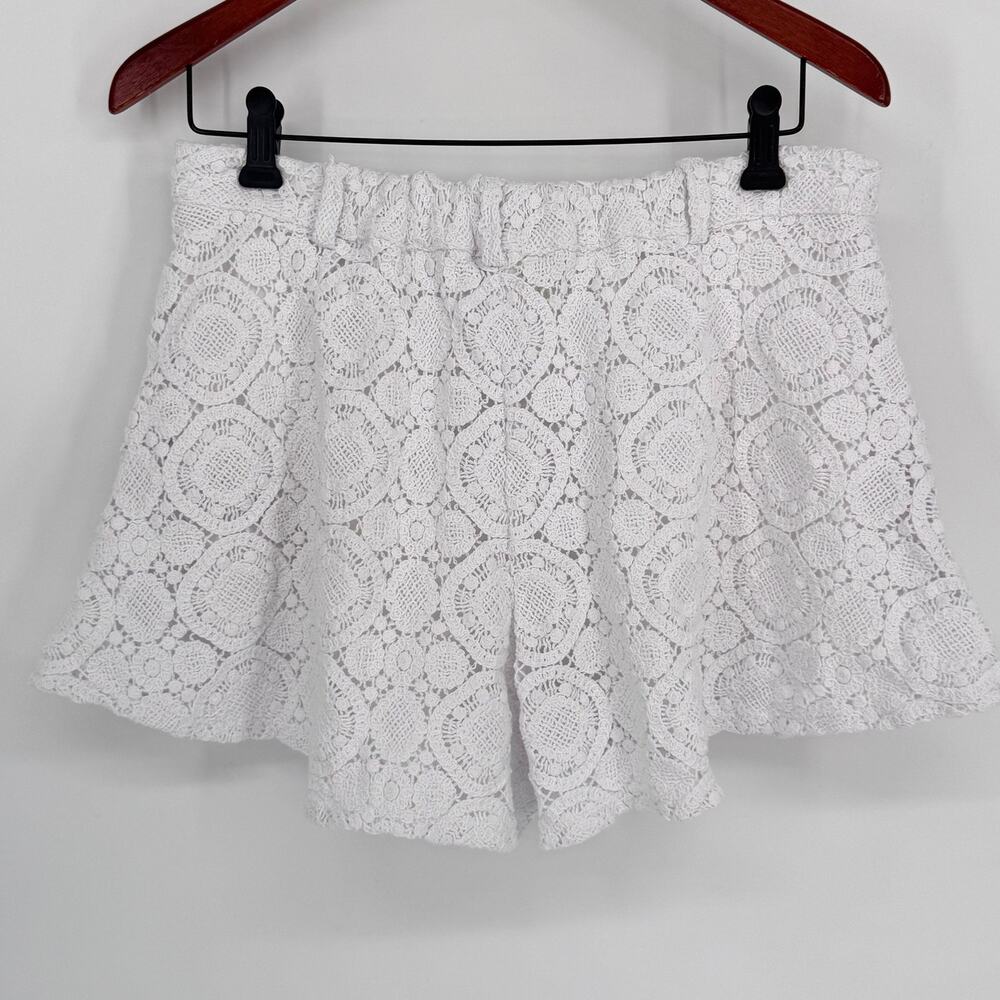 Anthropologie White Crochet Lace Shorts M - Picture 2 of 9